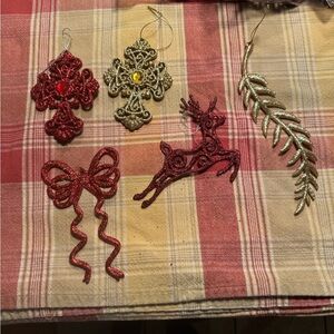 Festive Red and Gold Ornament Set